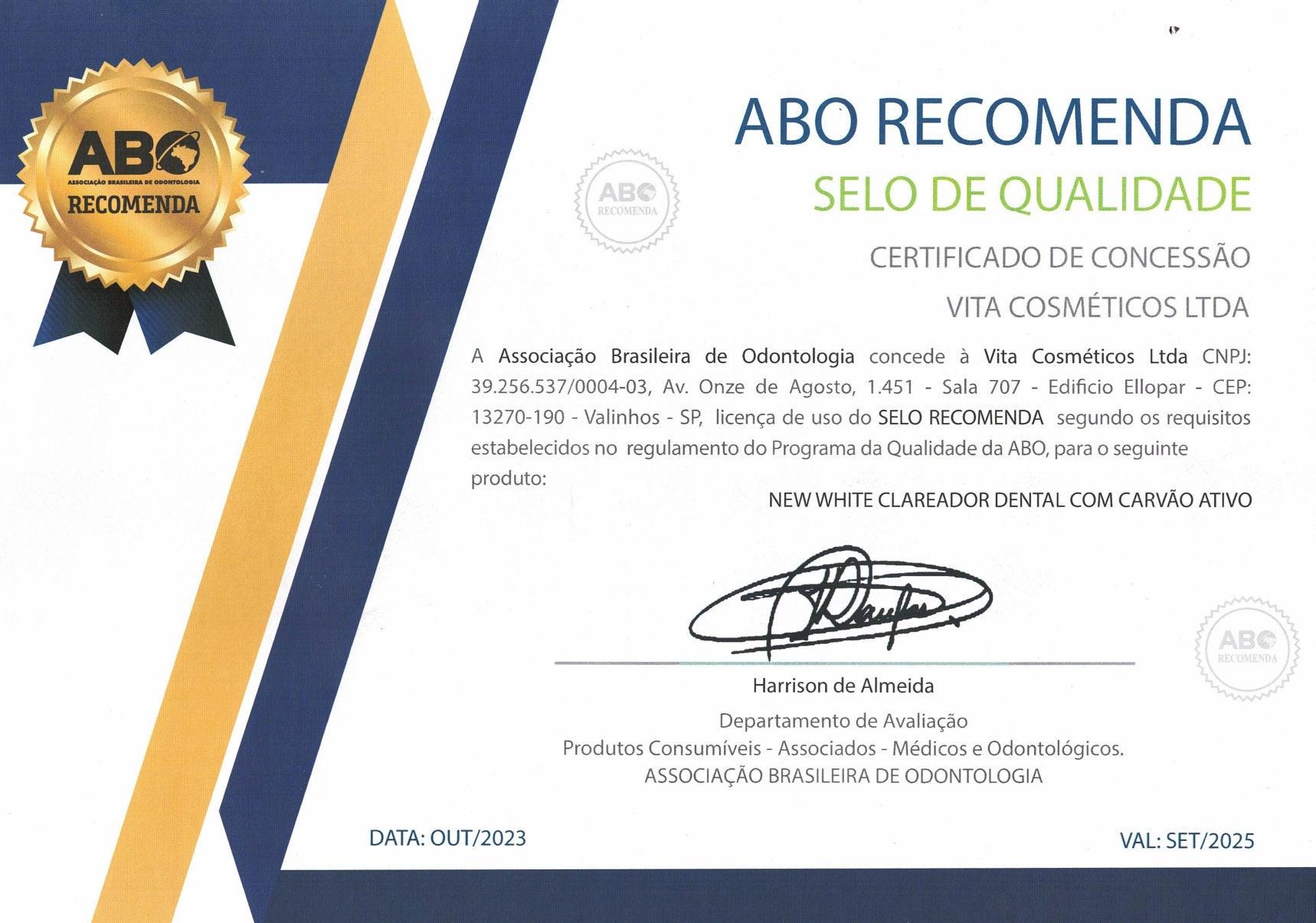 Documento de certificação ABO