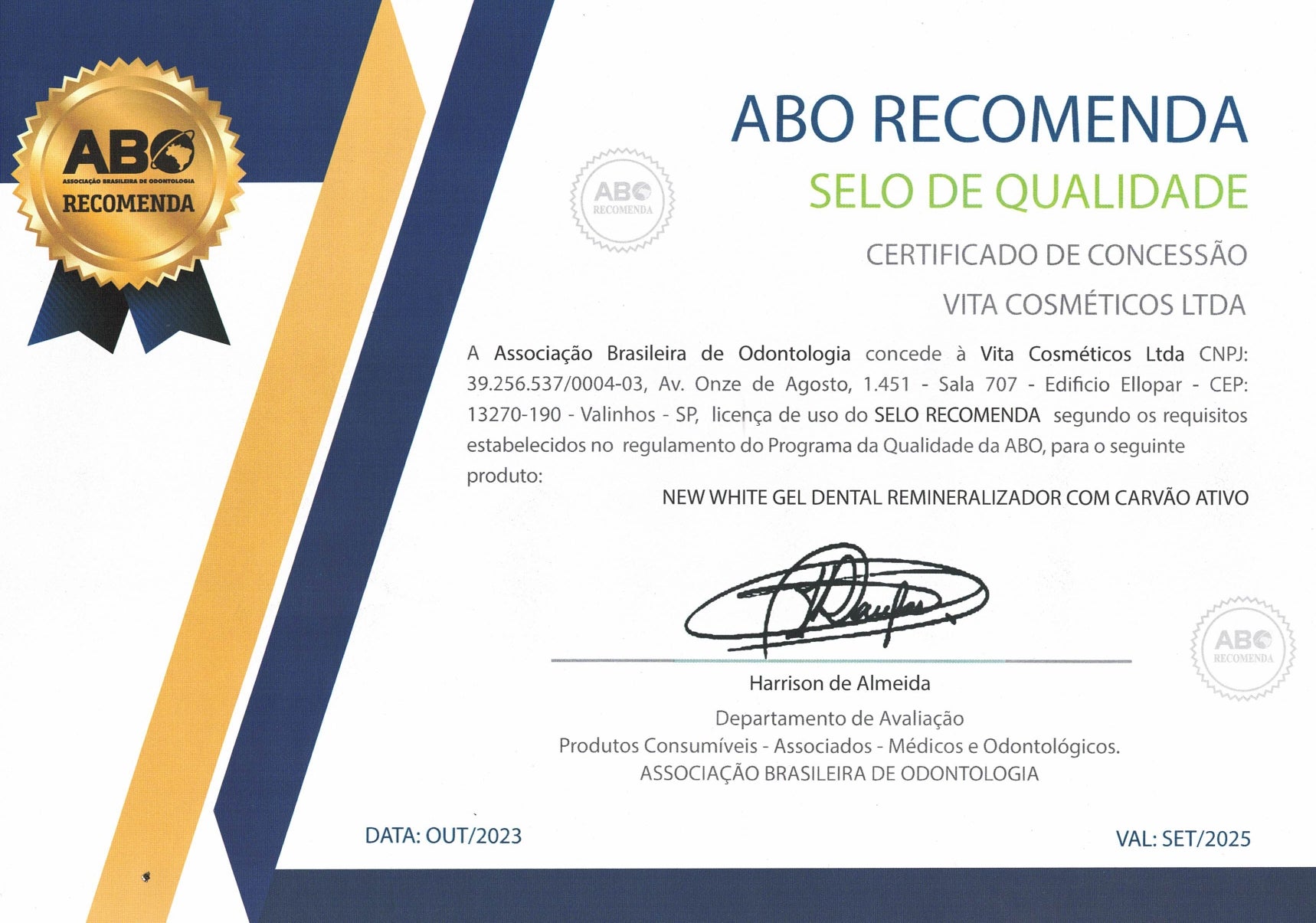 Documento de certificação ABO
